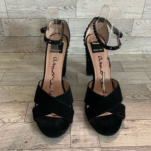 Dolce Vita 'Kitz' Black Suede Crystal Sandal